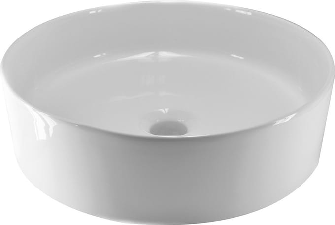 Wiesbaden Link waskom rond 40 x 12 cm keramiek glans wit