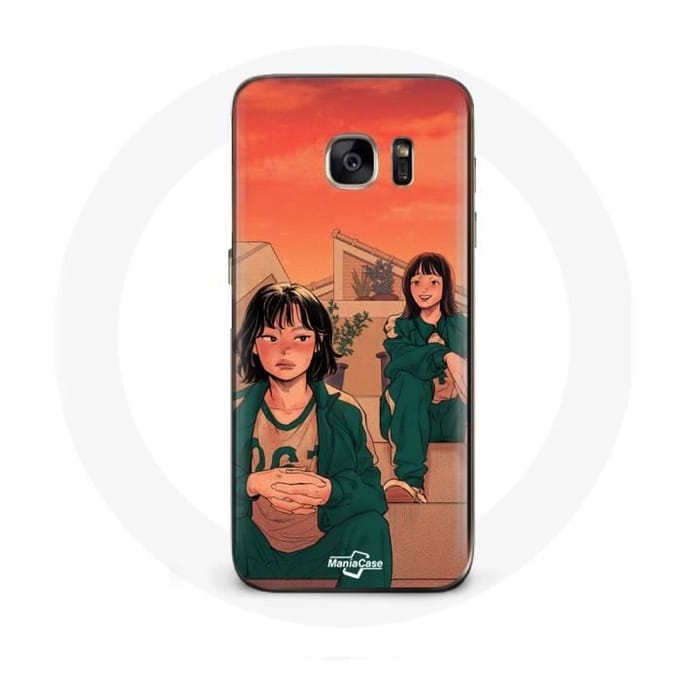 Case voor Samsung Galaxy S6 Edge Squid Game Kang Sae Byeok Nummer 067 en Ji Yeong Nummer 240