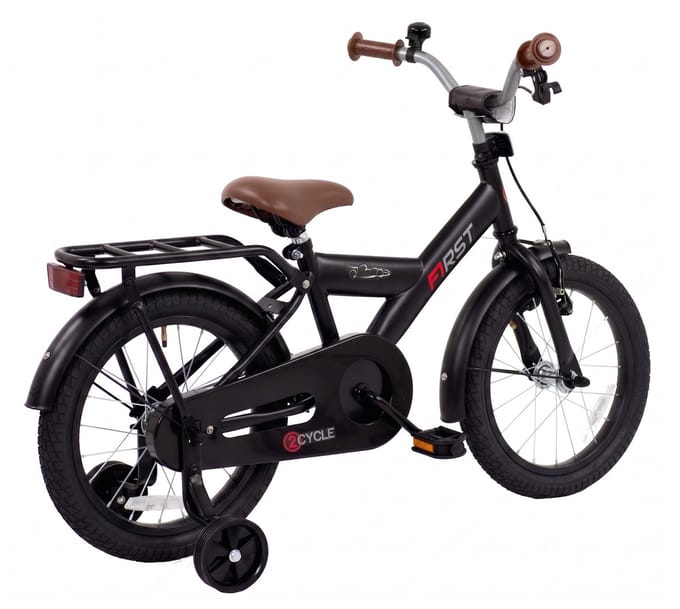 2Cycle First kinderfiets 16 inch (4 tot 6 jaar) voor jongens zwart