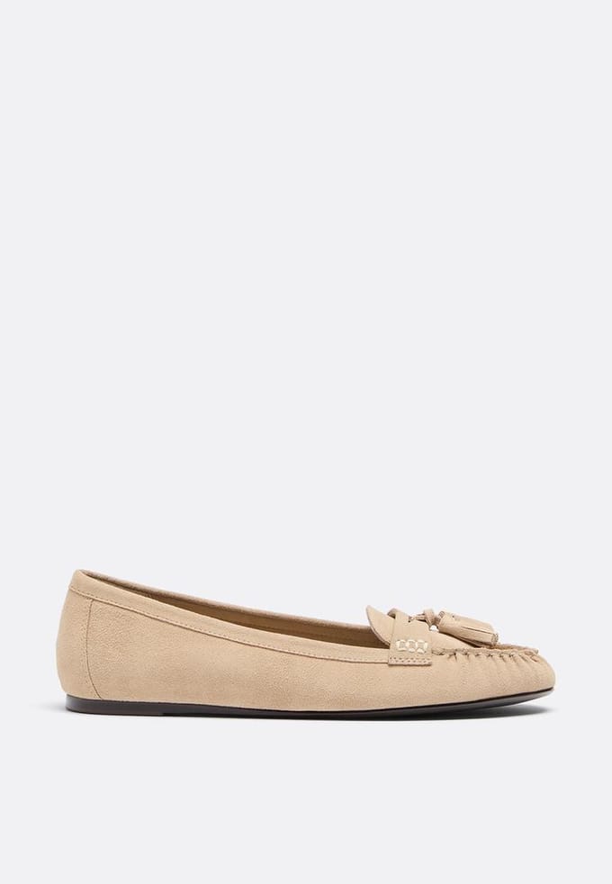Stradivarius Leren mocassins met kwastjes  BEIGE 36