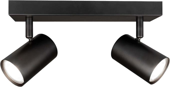 Ledvion LED Plafondspot Zwart 2-lichts Rechthoek GU10 3W neutraal wit