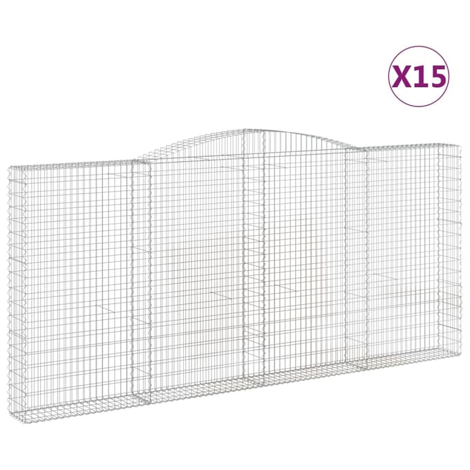 vidaXL Schanskorven 15 st gewelfd 400x30x180/200 cm ijzer