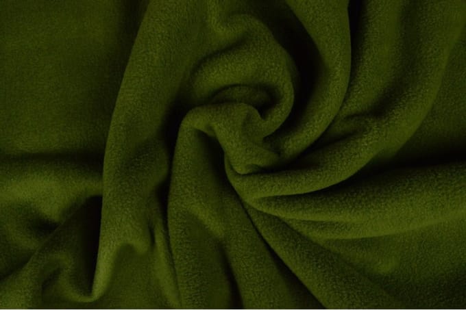 10 meter fleece stof - Mosgroen - 100% polyester