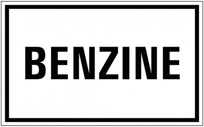 Benzine sticker 200 x 125 mm
