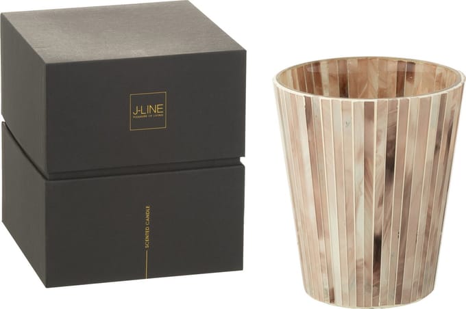 J-Line geurkaars Noa - Tender Rose - glas - roze - large - 75U