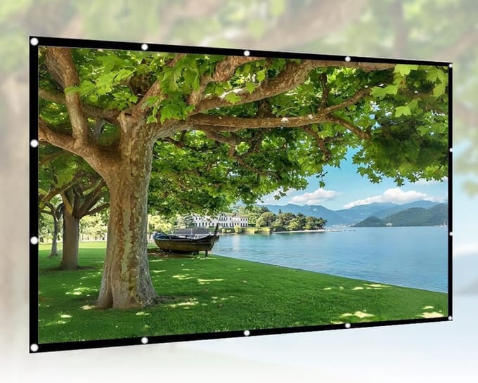 Projectiescherm Opvouwbaar - Filmscherm Draagbaar - Thuisbioscoop Ervaring - Dubbelzijdig Projectie - 100 Inch 16:9 - Wit