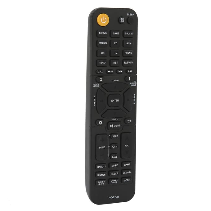 Télécommande de remplacement RC 972R compatible avec les téléviseurs Onkyo TX NR696, TX NR797 et TX RZ840 black
