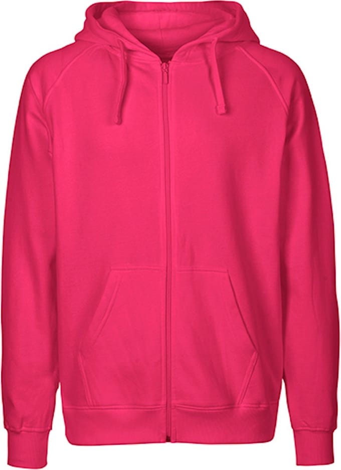 Fairtrade Men's Zip Hoodie met capuchon Pink - S
