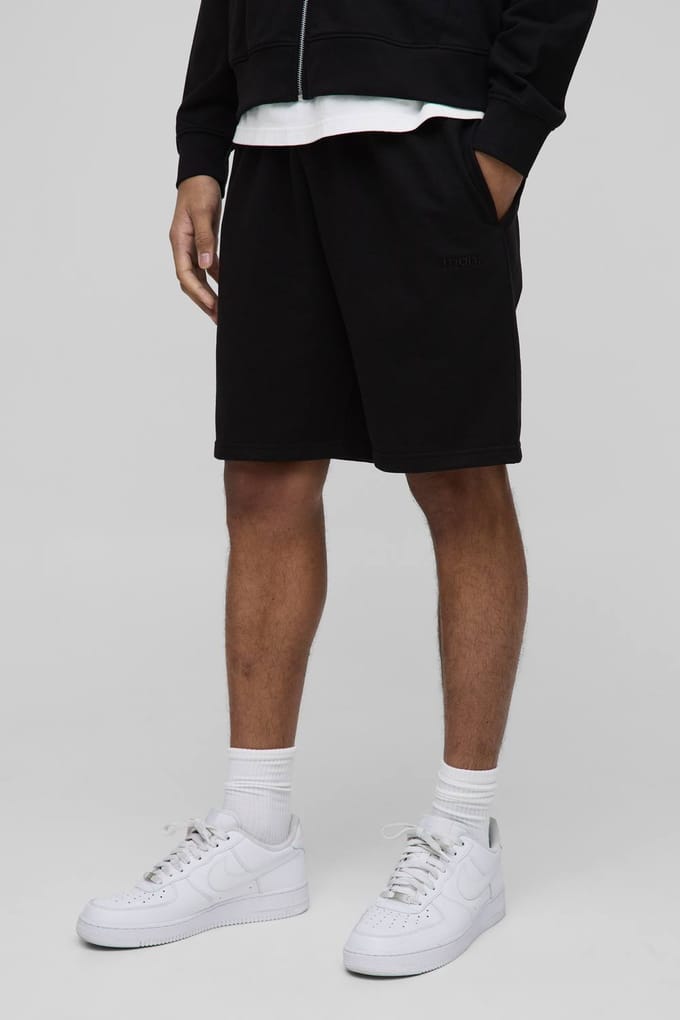 Lightweight Essential MAN. Relaxed Mid Length Shorts | Black | Size Medium