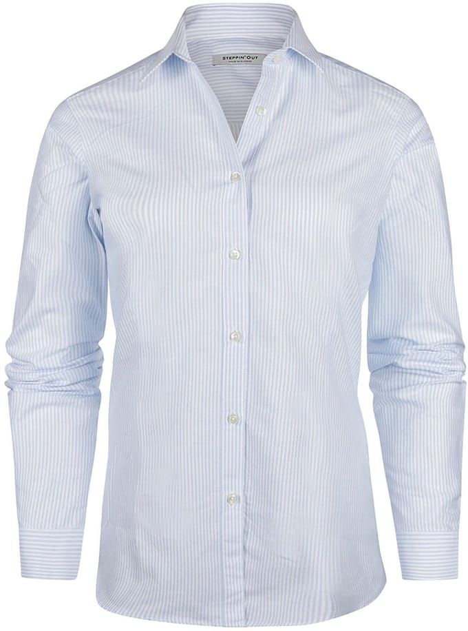 Steppin' Out Blouse Lauren Oxford gestreept Light Blue - Maat XS - Heren