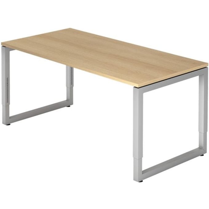 REGO 16 S | Bureau - 160 x 80 Eiken/Zilver Tafelhoogte I In hoogte verstelbaar