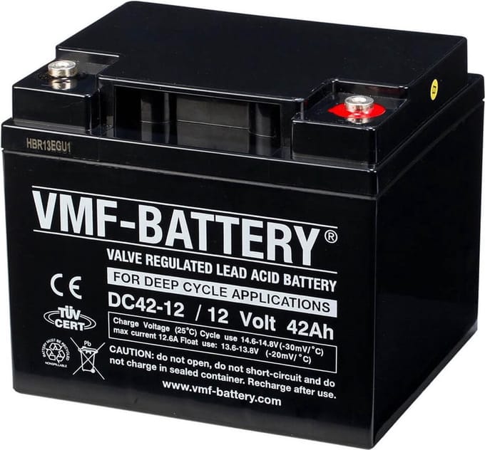 VMF Accu - Loodaccu - AGM Deep Cycle Lood Accu 12V - 42Ah