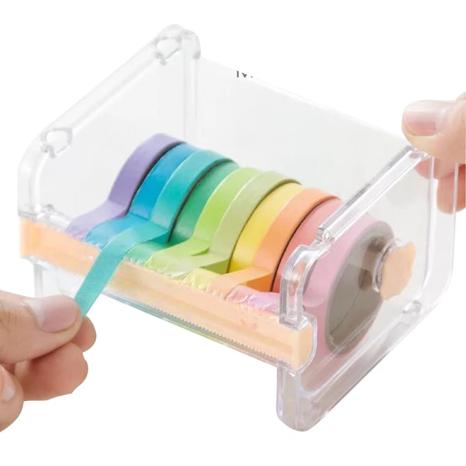 Tape Dispenser Cutter Roll Tape Houder Organizer Desktop DIY Sticker Roll Tape Cutter Dispenser Bureau Accessoire geel