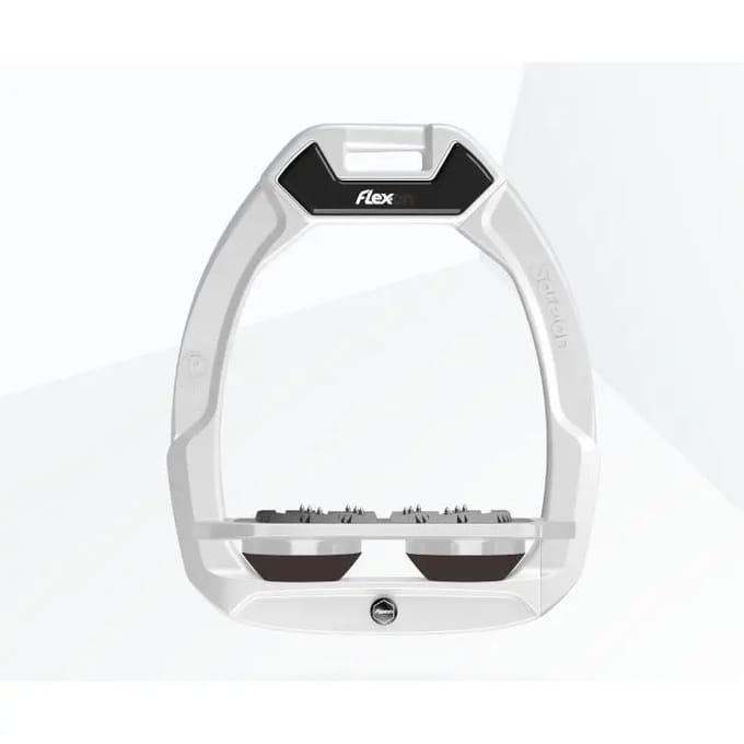Veiligheidspaardrijstijgers Plat Ultra Grip Wit/Grijs/Bruin Flex-On Safe-On