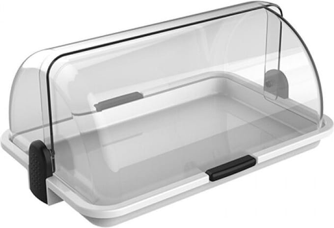 Biesse L171-01 Polybox – Buffetvitrine – Vitrine – Multifunctionele Kaas- en Brooddoos – 38 x 26 x 17cm - Kunststof – Witte bodem