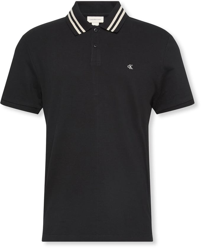 Calvin Klein Jeans Ss Monogram Pique Tipped Polo