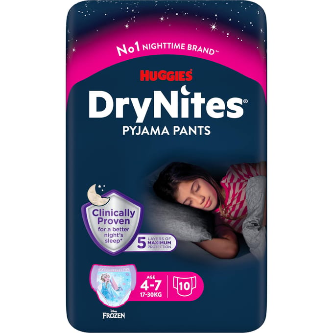DryNites Girl Pyjama Pants 4-7 Jaar 10 st