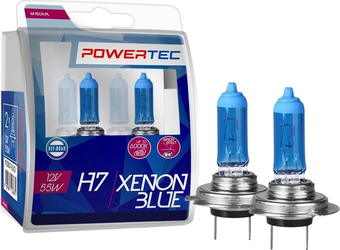 Powertec H7 12V Halogeenlampen – Xenon Blue – Set van 2