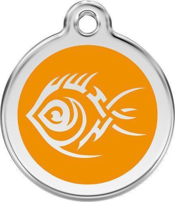 Red Dingo Hondenpenning 20 mm tribal vis oranje