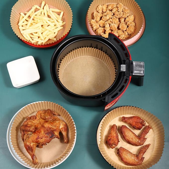 50 STUKS 16cm Airfryer Bakpapier Borden bruin
