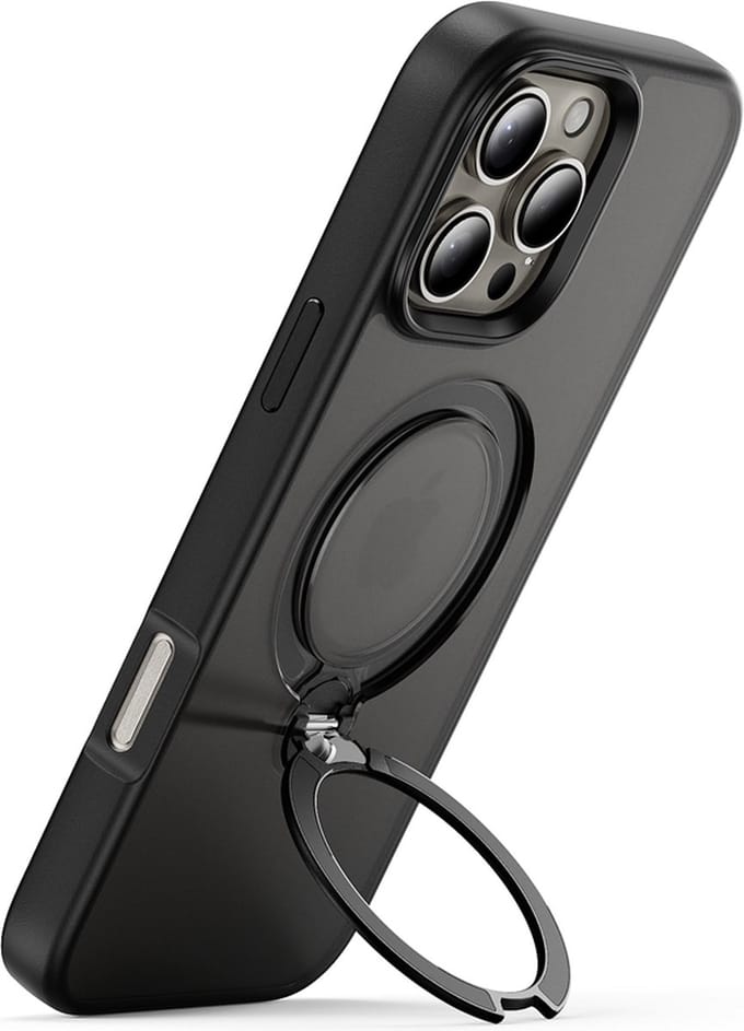 Back Cover Frost Stand MagSafe Zwart iPhone 16 Pro Max