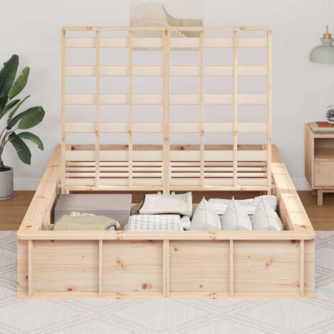 vidaXL - Bedframe - Bruin - 140 - x - 200 - cm - Massief - grenenhout
