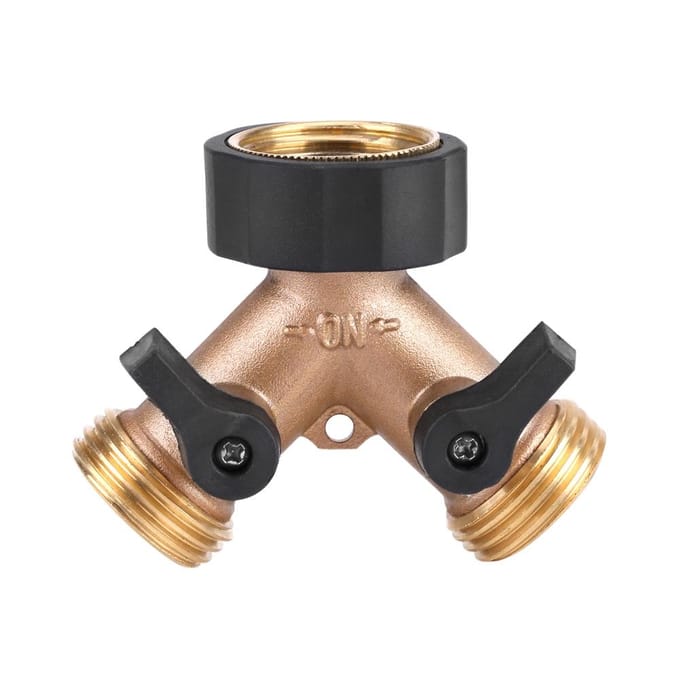 Messing Waterkraan Adapter 2-weg Y-vorm 3/4 Slangkoppeling Tuinirrigatie (Amerikaanse Standaard) wit