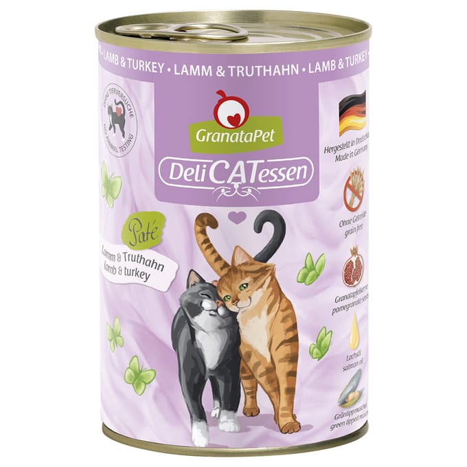 GranataPet DeliCatessen - Lamb en Turkey - Luxe Kattenvoer - 12 x 400g