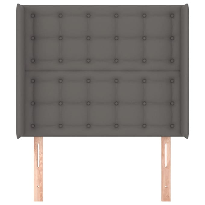 vidaXL - Hoofdbord - met - randen - 93x16x118/128 - cm - kunstleer - grijs
