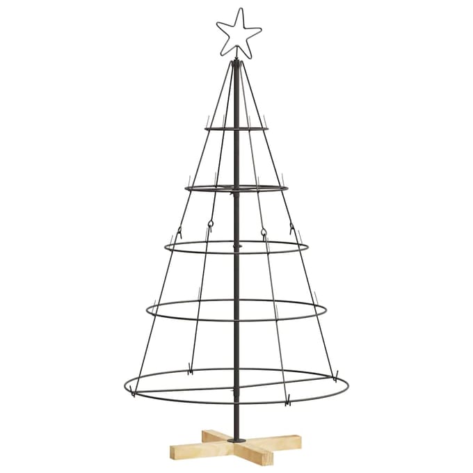 vidaXL - Metalen - kerstboom - met - standaard - KUOPIO - 125 - cm - Staal - Zwart