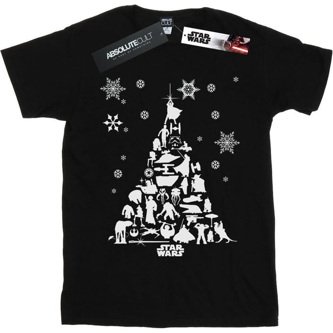 Star Wars Heren Kerstboom T-Shirt (Zwart)