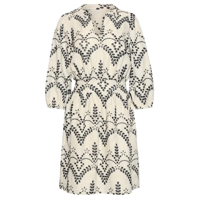 Smashed Lemon Elegante taillejurk met rijk geborduurde print |