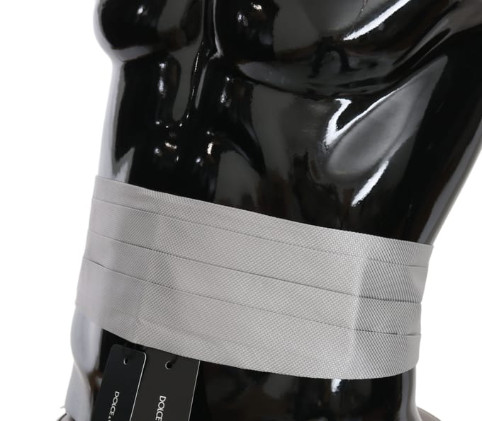 Dolce & Gabbana Grijze Mannen Taille Riem 100% Zijde Cummerbund