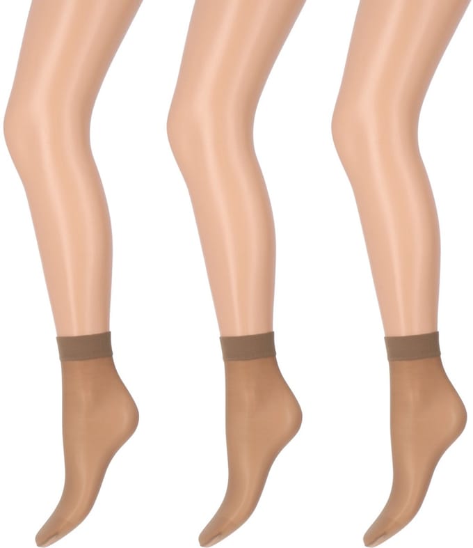 Marianne - Dames Pantysocks Satin Sheers - 15Den - 3-Pack - Maat One Size - Muscat