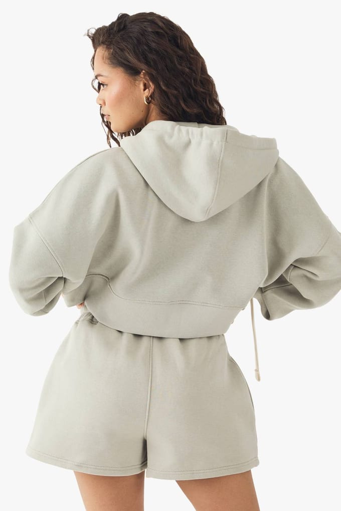 Dames Dsgn Studio Sweat Short Met Contrasterende Trekkoord | Khaki | Maat: Small
