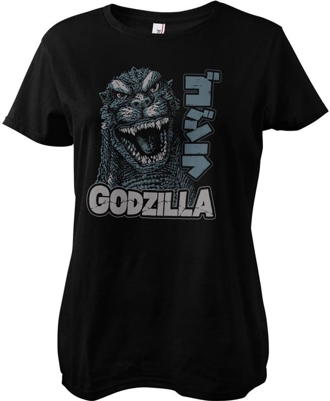 Godzilla Roar Girly Tee dames-T-shirt zwart