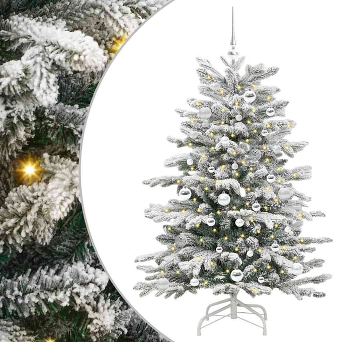 vidaXL - Kunstmatige - Hinged - Kerstboom - Wit - 150 - cm - PE - en - PVC