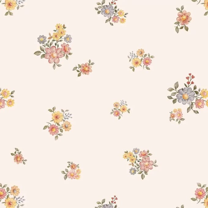 Baby behang Dekornik Flowers Minimini Light