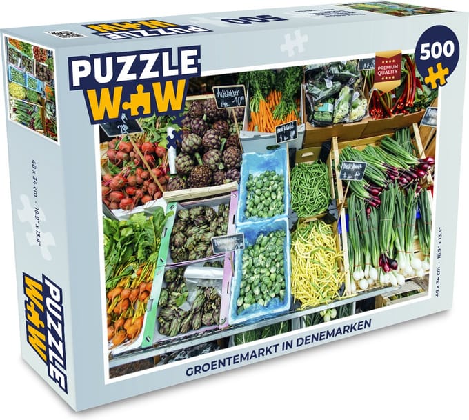 Puzzel Groentemarkt in Denemarken - Legpuzzel - Puzzel 500 stukjes