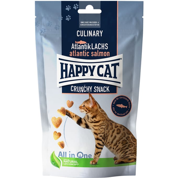 70g Happy Cat Culinary Crunchy Snack Atlantik Zalm Kattensnack