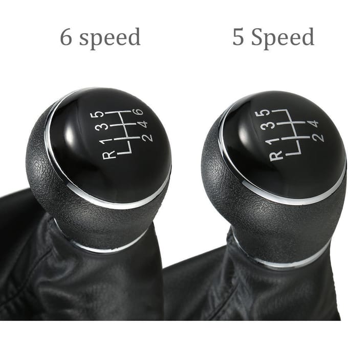 Pommeau de levier de vitesse 6 vitesses Soufflet en cuir Remplacement pour VW Passat B7 2011 2015 black