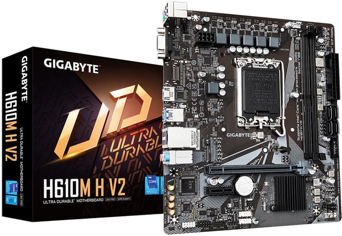 GIGABYTE H610M H V2 Moederbord - Intel H610 - Intel LGA1700 - DDR5 RAM - Micro-ATX