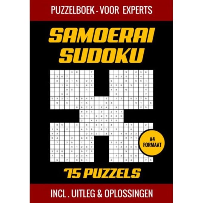 Samoerai Sudoku - Puzzelboek Voor Experts - 75 Puzzels - Puzzelboek Shop