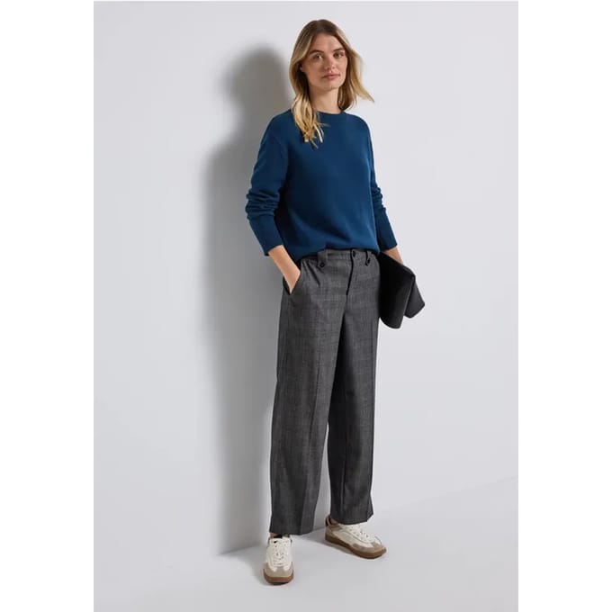 Geruite straight legs broek