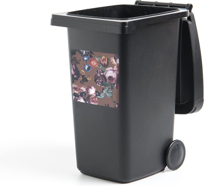 Container sticker Bloemen - Tuin - Roze - 40x40 cm - Kliko sticker