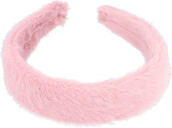 Haarsoires Haarband Diadeem 3cm – Teddy Imitatiebont – Oud Roze