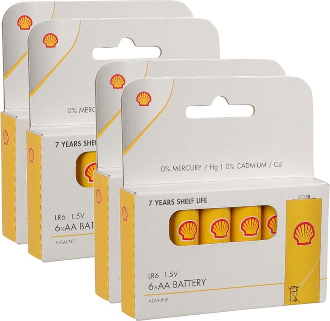 Shell Batterijen Penlite - AA type - 24x stuks - Alkaline - Long life