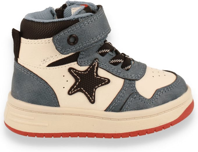 Sj Lifestyle Jongens Sneaker Hoog Blauw/offwhite | Maat: 24