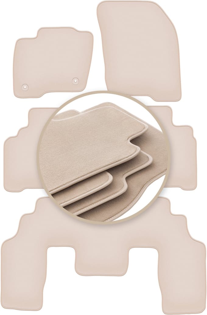 PREMIUM beige vloermatten voor: Ford S-MAX MK2 minivan 2015-