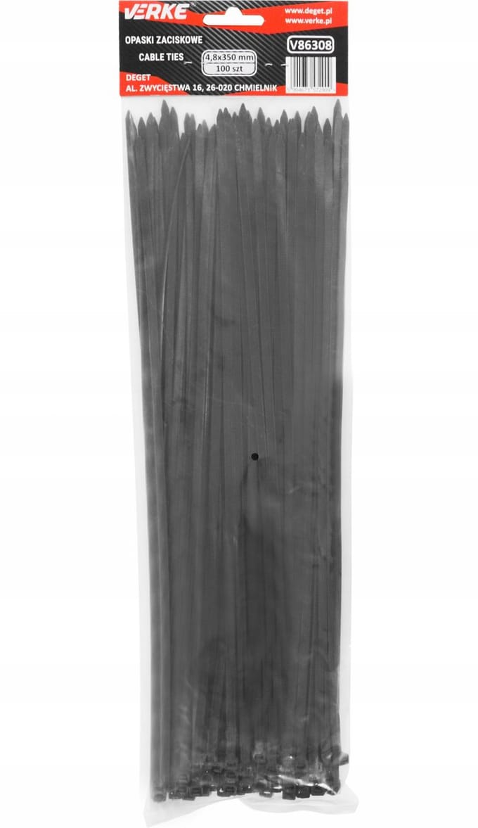 Kabelbinders 4,8x350mm Zwart - 100 st